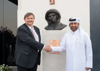 Yuri Gagarin Bust at Russian Corner Katara 2025