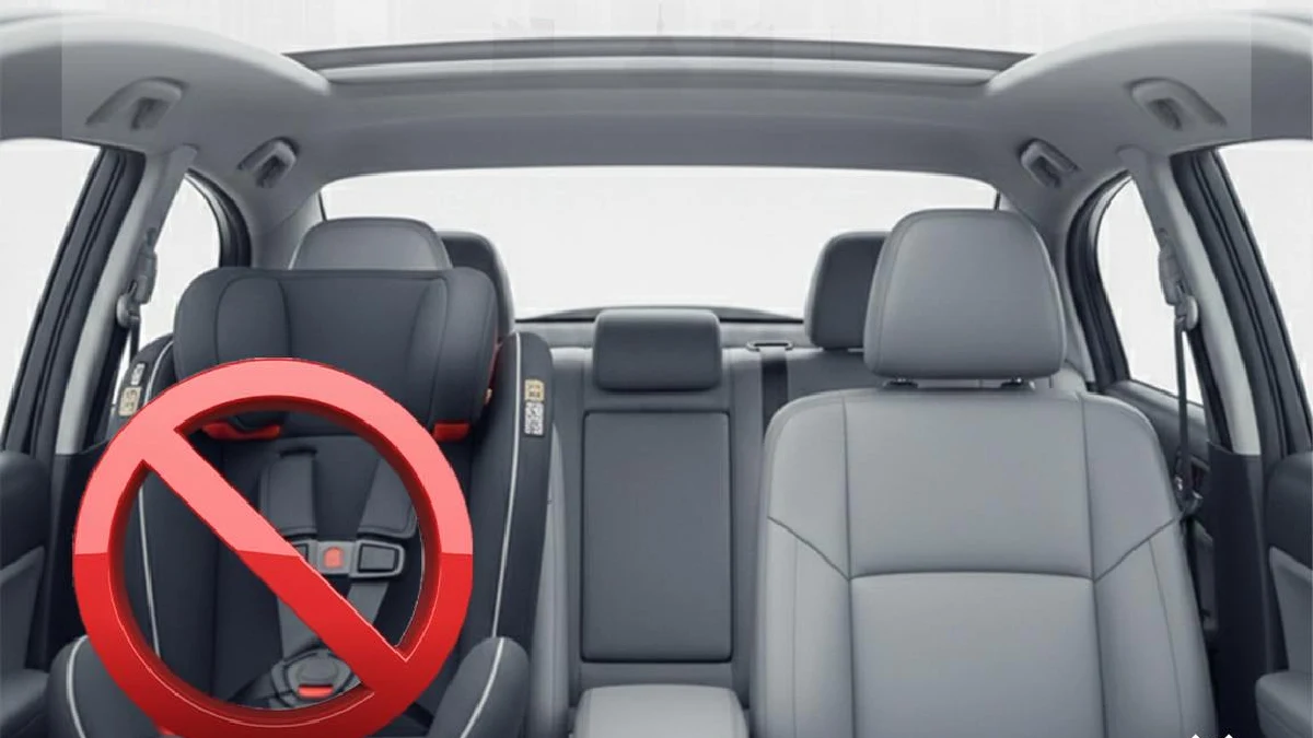 Child Seated Safely in Rear Car Seat