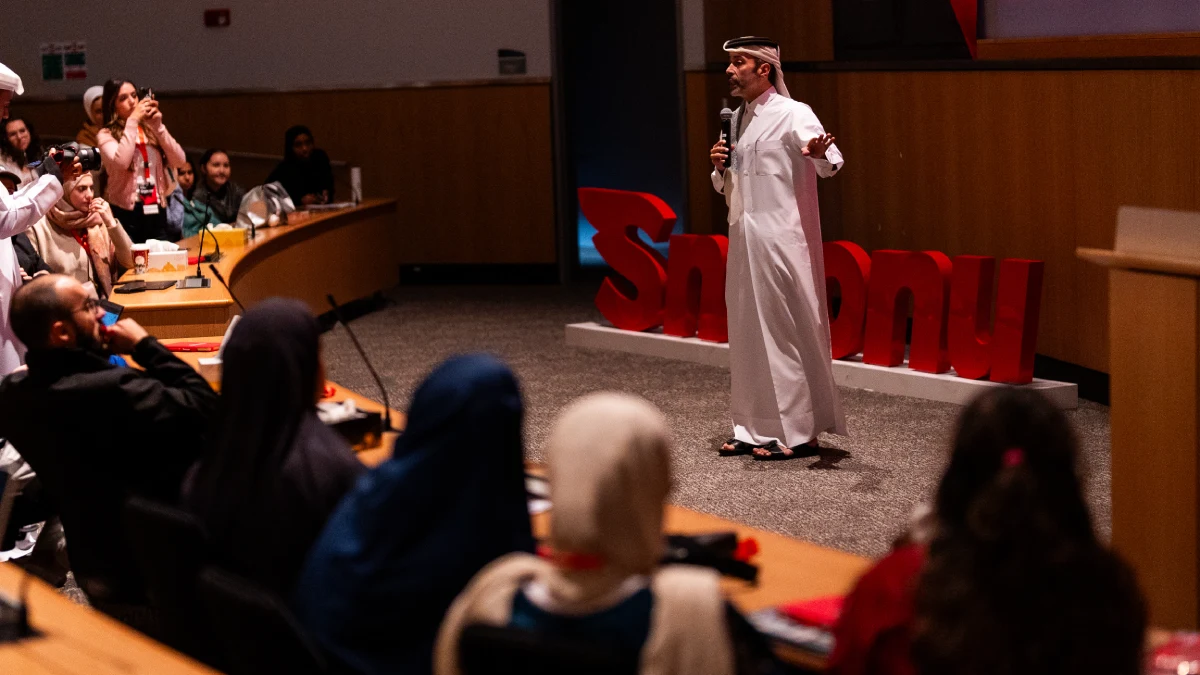 University students participating in the Snoonu Hackathon in Qatar