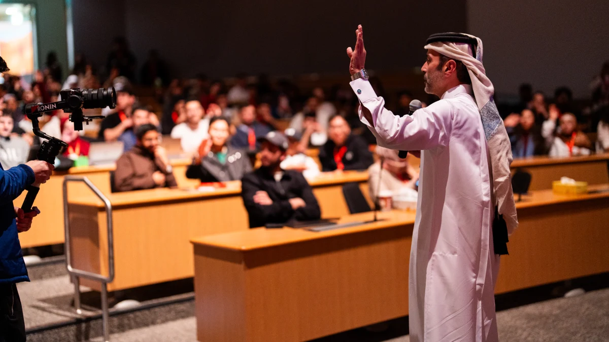 University students participating in the Snoonu Hackathon in Qatar