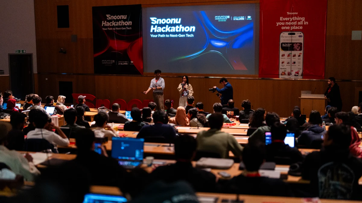 University students participating in the Snoonu Hackathon in Qatar