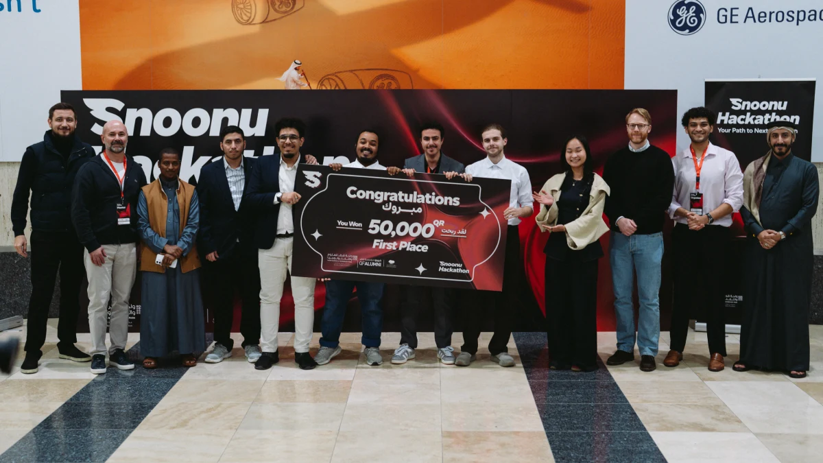 University students participating in the Snoonu Hackathon in Qatar