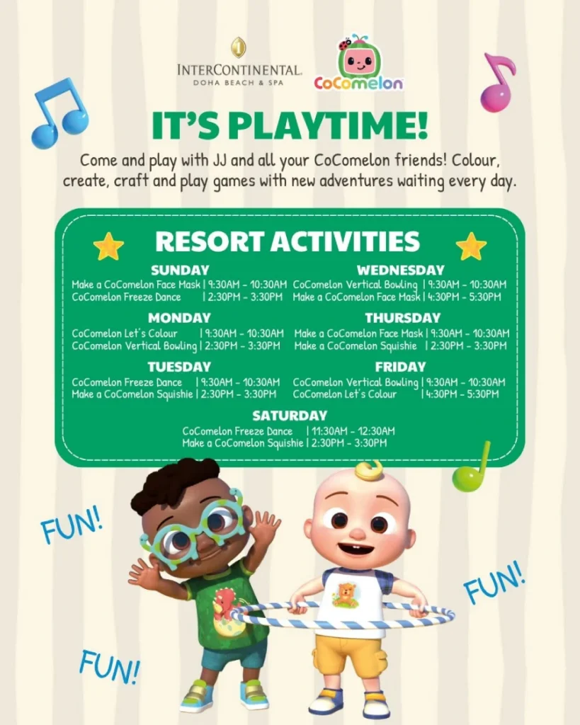 CoComelon Summer Experience at InterContinental Doha Beach & Spa