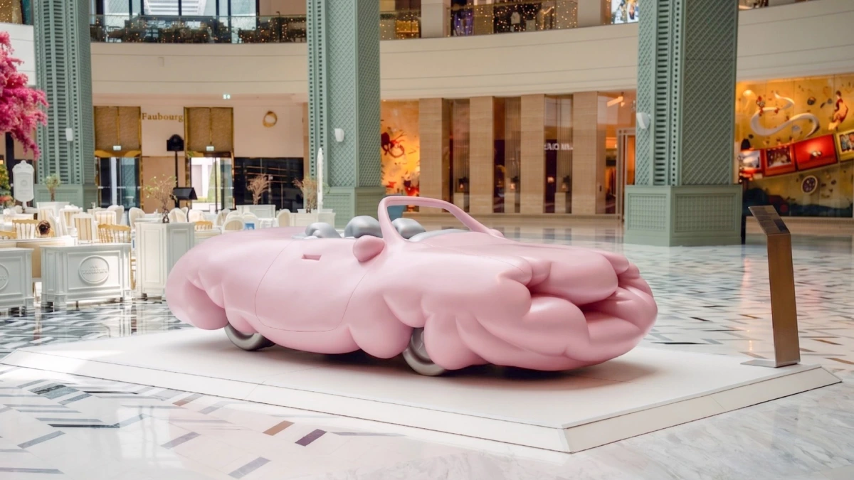 Pink Convertible Big by Erwin Wurm at Place Vendôme