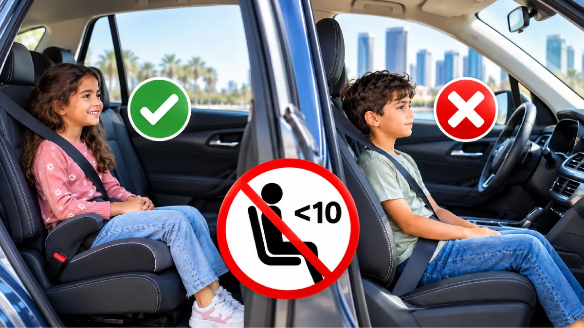 Children Under 10 Not Allowed in Front Seats in Qatar