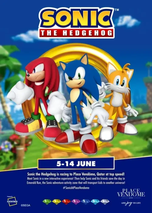Sonic the Hedgehog at Place Vendôme Qatar event poster