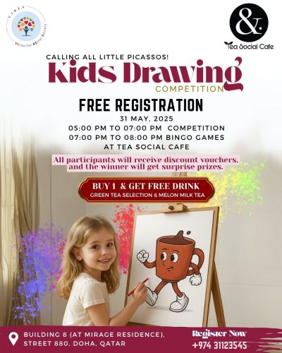 Kids Drawing Competition Tea Social Cafe